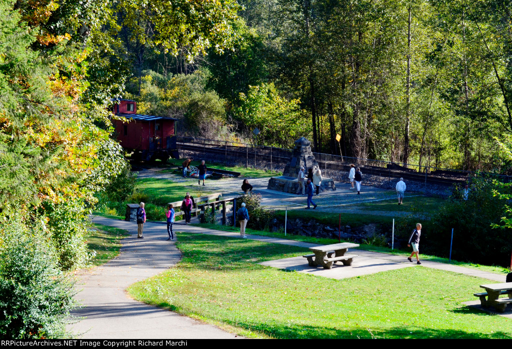 Grounds & monument at Craigellachie BC.